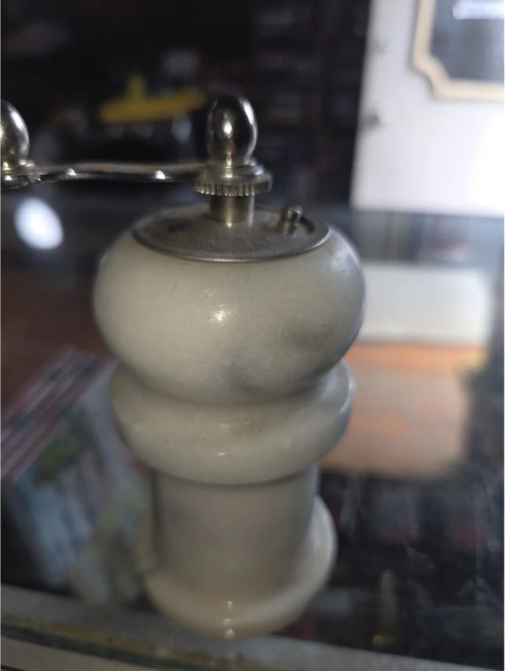 Vintage Pepper Mill Grinder Marble Body A10